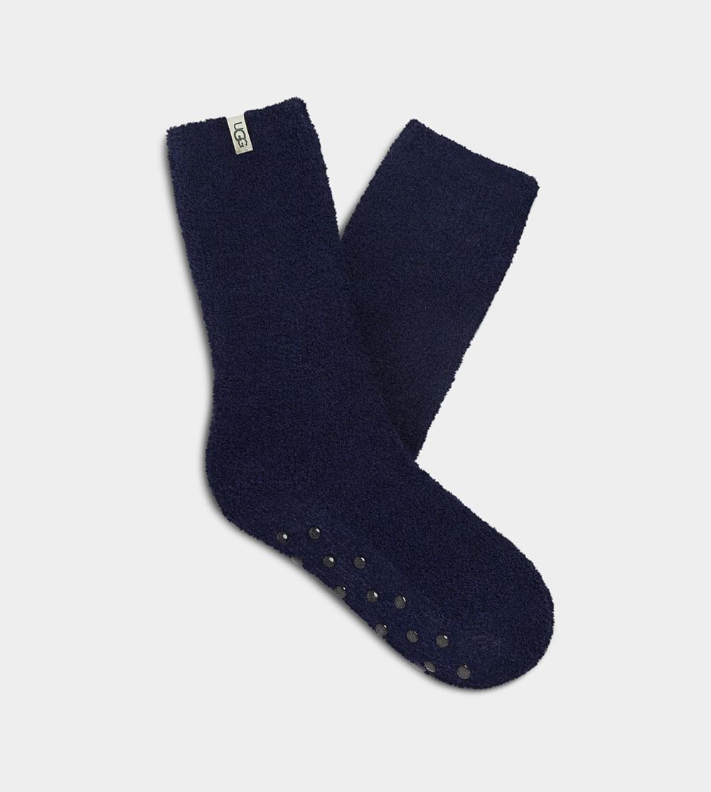 Ugg Sock Womens - Ugg Alice Cozy Gripper Navy - 417MSVUFP